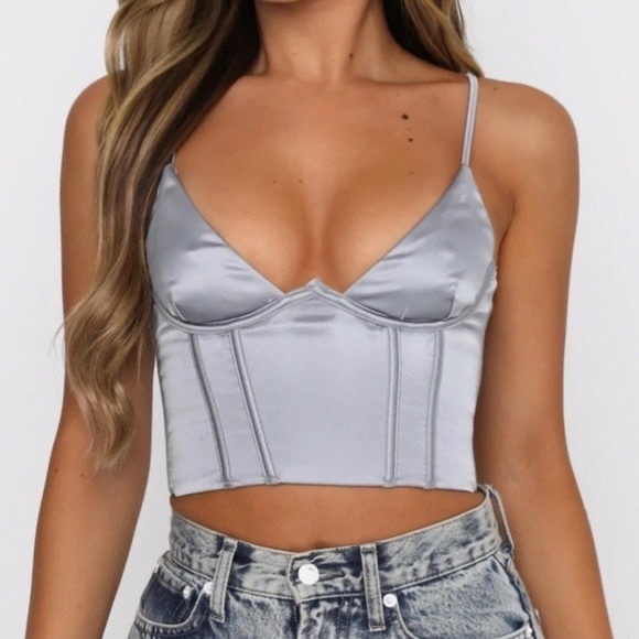 blue/silver white fox boutique zip crop top 🩶 - Picture 3 of 3